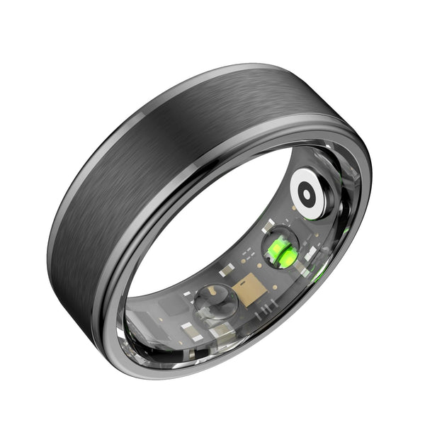 Smart Ring With Heart Rate Blood Oxygen Sleep & Sports Modes Size 10 Black Activity Trackers