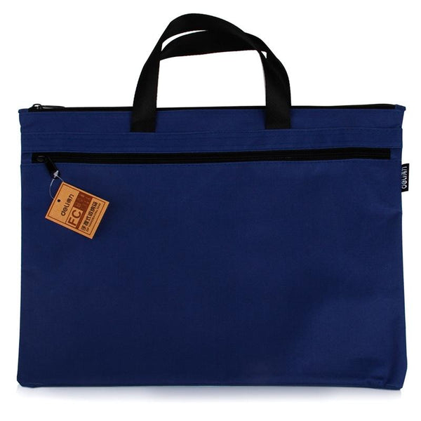 Double Zipper Canvas Storage Bag Portable And Simple Dark Blue Storage Bags