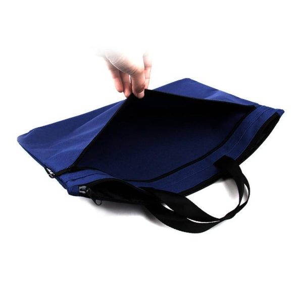 Double Zipper Canvas Storage Bag Portable And Simple Dark Blue Storage Bags