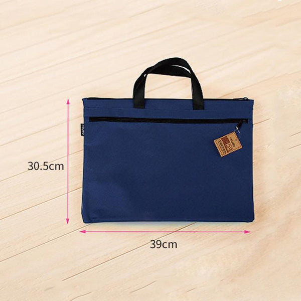 Double Zipper Canvas Storage Bag Portable And Simple Dark Blue Storage Bags