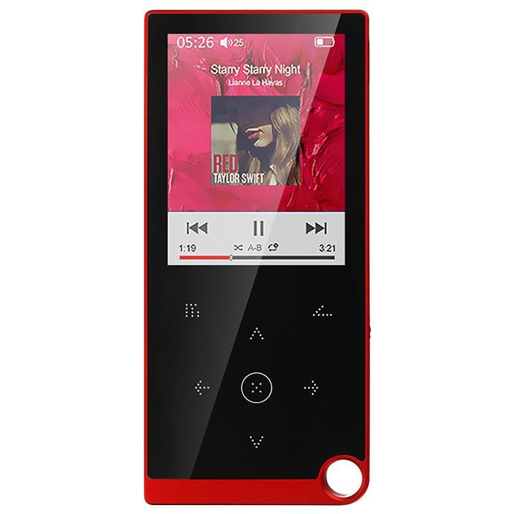 2.4 Inch Touch Mp4 / Mp3 Player 4Gb Memory E Book Alarm Timer No Bluetooth Red Ipods & Mp3 Players