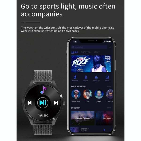 1.28 Inch Ips Colour Screen Ip67 Waterproof Smart Watch Black Gold Smart Watches