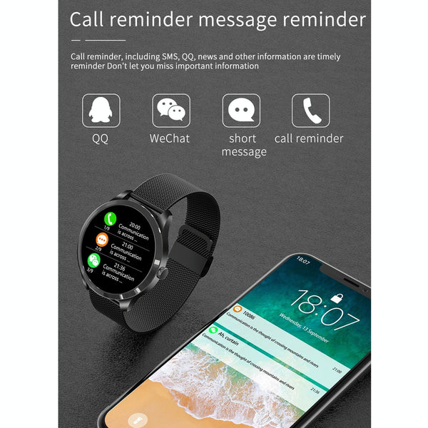 1.28 Inch Ips Colour Screen Ip67 Waterproof Smart Watch Black Gold Smart Watches