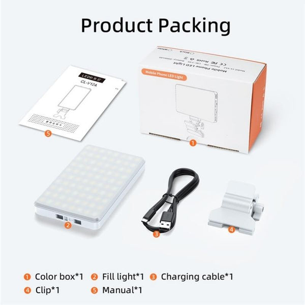 Led Fill Light For Phone Laptop Video Conferencing Black Other Lighting & Studio