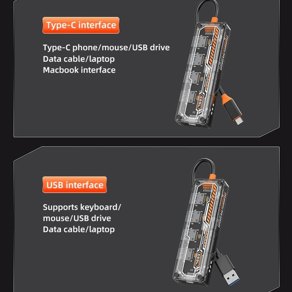 5 In 1 Usb Type C Docking Station With 4 Usb3.0 Ports Grey Chargers & Docking Stations