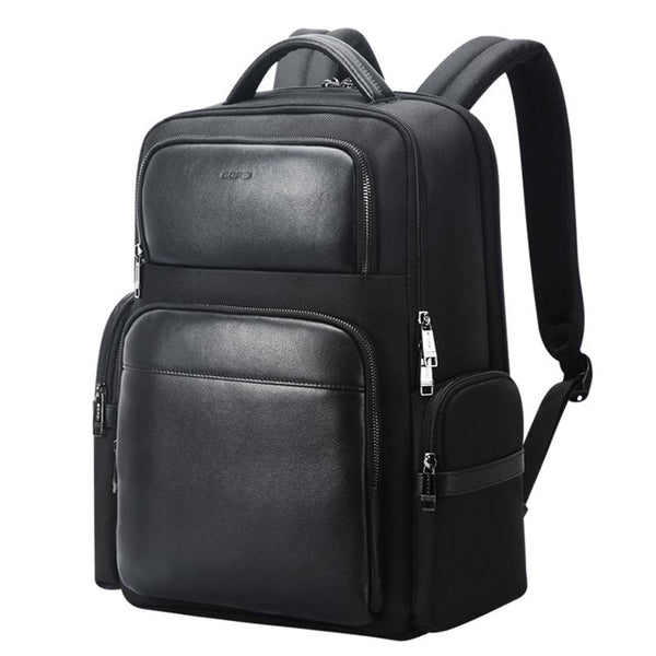 Large Capacity Business Laptop Backpack With Usb & Type Port First Layer Cowhide Black Laptop Cases & Bags