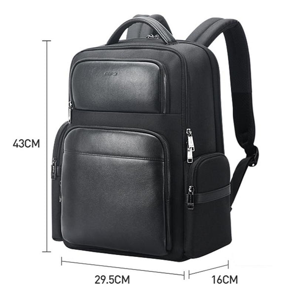 Large Capacity Business Laptop Backpack With Usb & Type Port First Layer Cowhide Black Laptop Cases & Bags