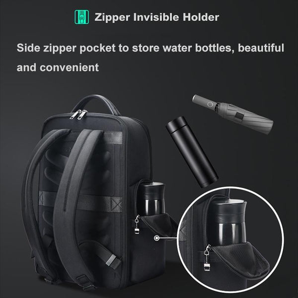 Large Capacity Business Laptop Backpack With Usb & Type Port First Layer Cowhide Black Laptop Cases & Bags