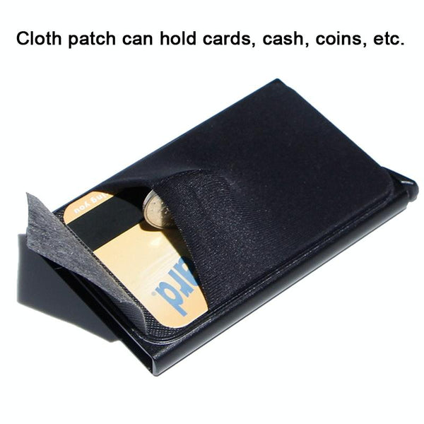Compact Metal Card Holder With Rfid Protection Black Business Card Holders