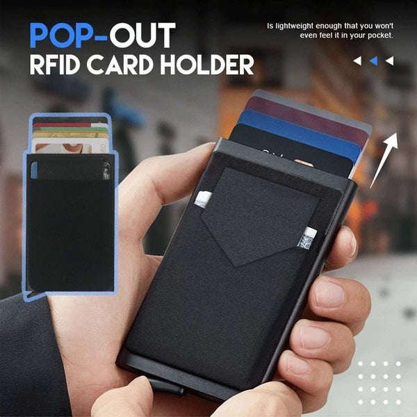 Compact Metal Card Holder With Rfid Protection Black Business Card Holders