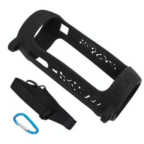 Shockproof Silicone Protective Case For Jbl Pulse4 With Carabiner & Lanyard Black Cases Covers & Skins