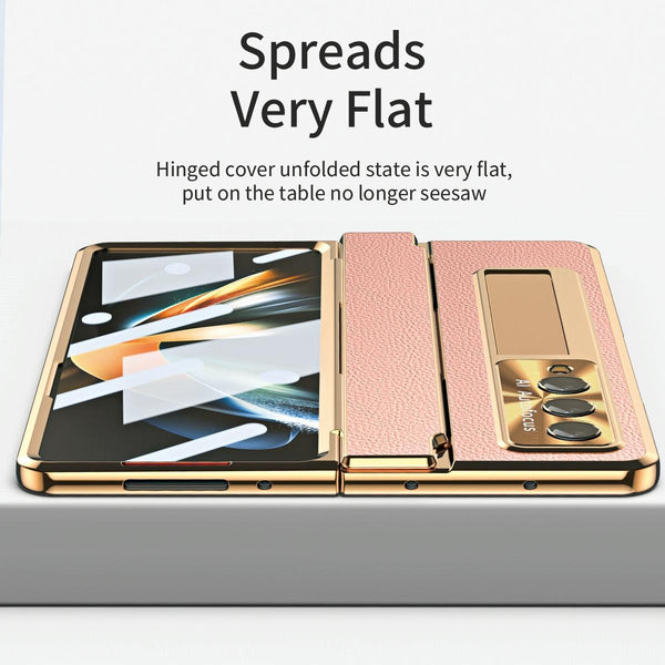 For Samsung Galaxy Z Fold4 5G Full Coverage Phone Case With Hinge Integrated Design Pink Other Mobile Accessories