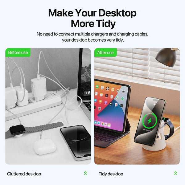 5 In 1 Magnetic Wireless Charger With Bluetooth Speaker Chargers & Cradles