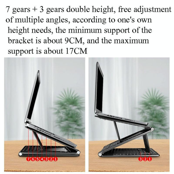 Laptop Stand Height Foldable Heat Dissipation Elegant Black Stands Holders & Car Mounts
