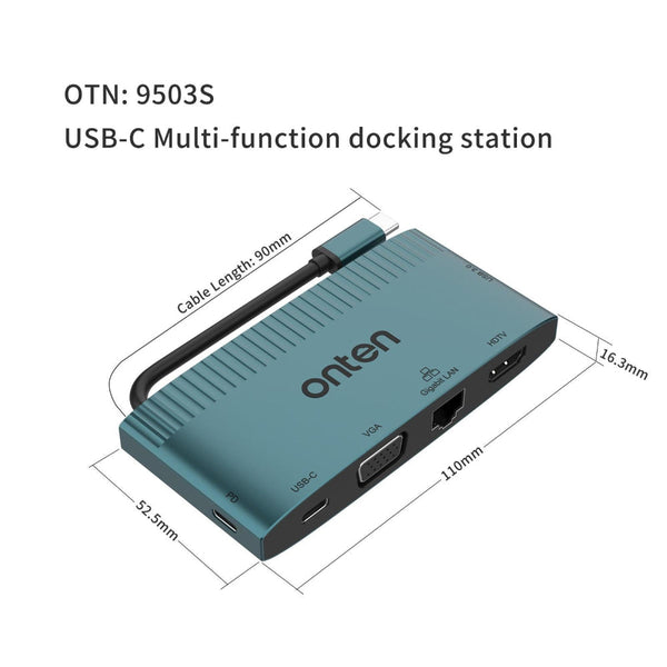 6 In 1 Usb C Docking Station With Hdtv Vga Gigabit Data Pd 3.0 Chargers & Docking Stations