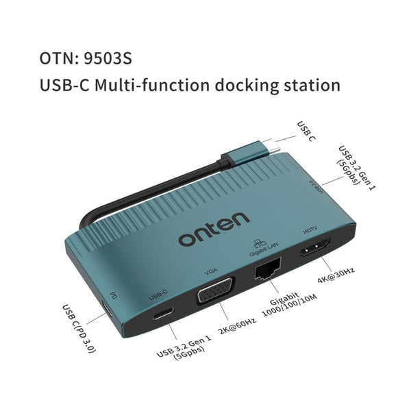 6 In 1 Usb C Docking Station With Hdtv Vga Gigabit Data Pd 3.0 Chargers & Docking Stations