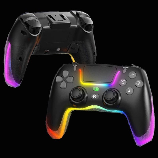 Wireless Bluetooth Grip For Ps4 With Dazzling Colour Light Black Controllers & Attachments