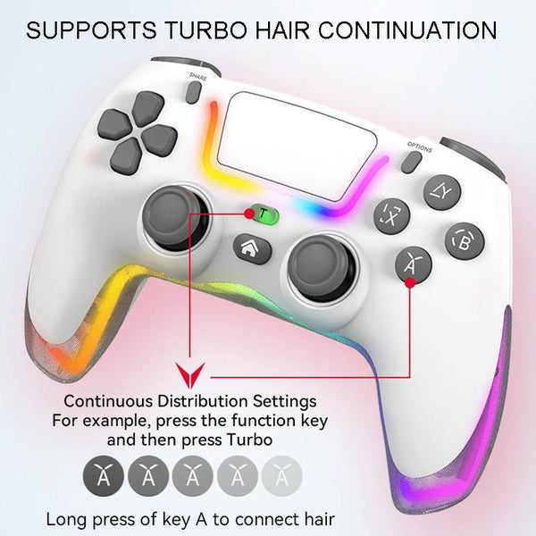 Wireless Bluetooth Grip For Ps4 With Dazzling Colour Light Black Controllers & Attachments