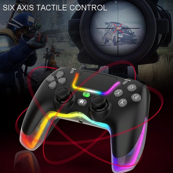 Wireless Bluetooth Grip For Ps4 With Dazzling Colour Light Black Controllers & Attachments