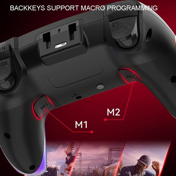 Wireless Bluetooth Grip For Ps4 With Dazzling Colour Light Black Controllers & Attachments