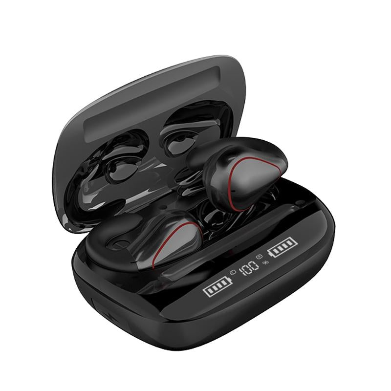 Wireless T20 Tws Bluetooth Earphones With Led Display & Charging Box Black Earbuds