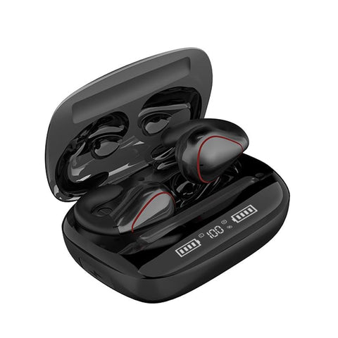 Wireless T20 Tws Bluetooth Earphones With Led Display & Charging Box Black Earbuds