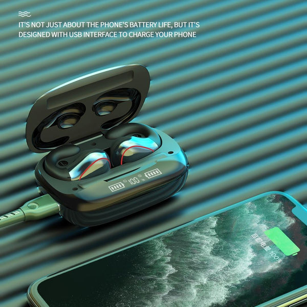 Wireless T20 Tws Bluetooth Earphones With Led Display & Charging Box Black Earbuds