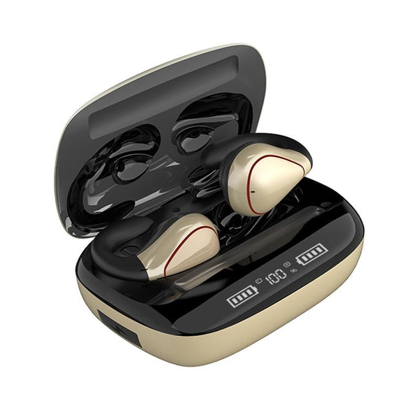 Wireless T20 Tws Bluetooth Earphones With Led Display & Charging Box Black Earbuds