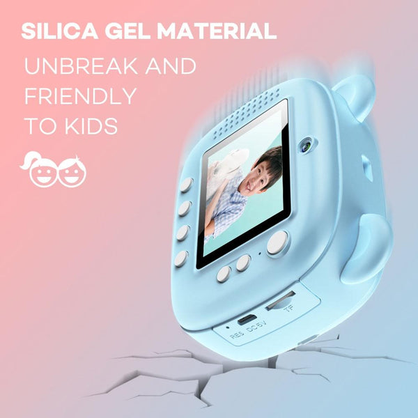 Instant Print Kids Camera Dual Lens 2.4 Inch Screen Pink Digital Cameras