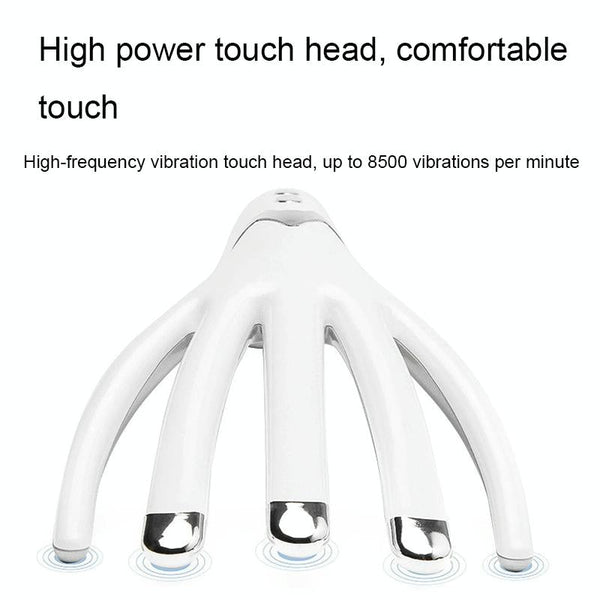 Heated Vibration Head Massager Mini Electric Comb Pearl White Massagers