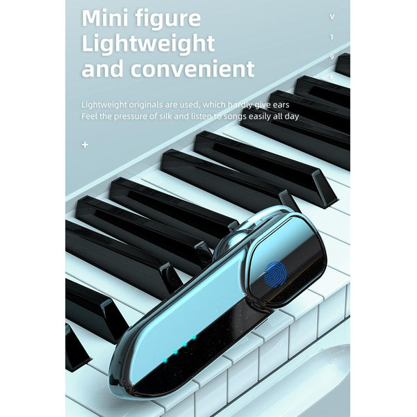 Business Style Bluetooth 5.0 Earphone With Fingerprint Touch Black Earbuds