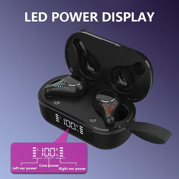 Waterproof T8 Wireless Bluetooth With Led Display Black Earbuds