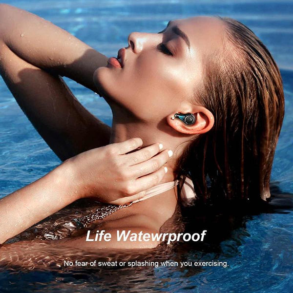Waterproof T8 Wireless Bluetooth With Led Display Black Earbuds