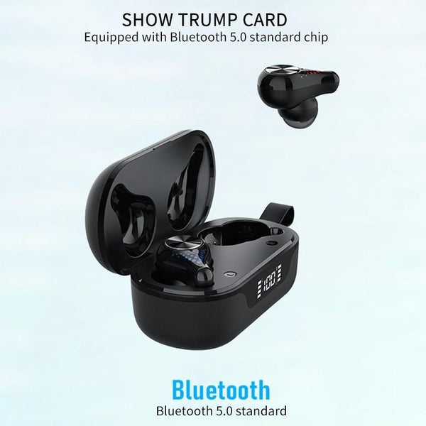 Waterproof T8 Wireless Bluetooth With Led Display Black Earbuds