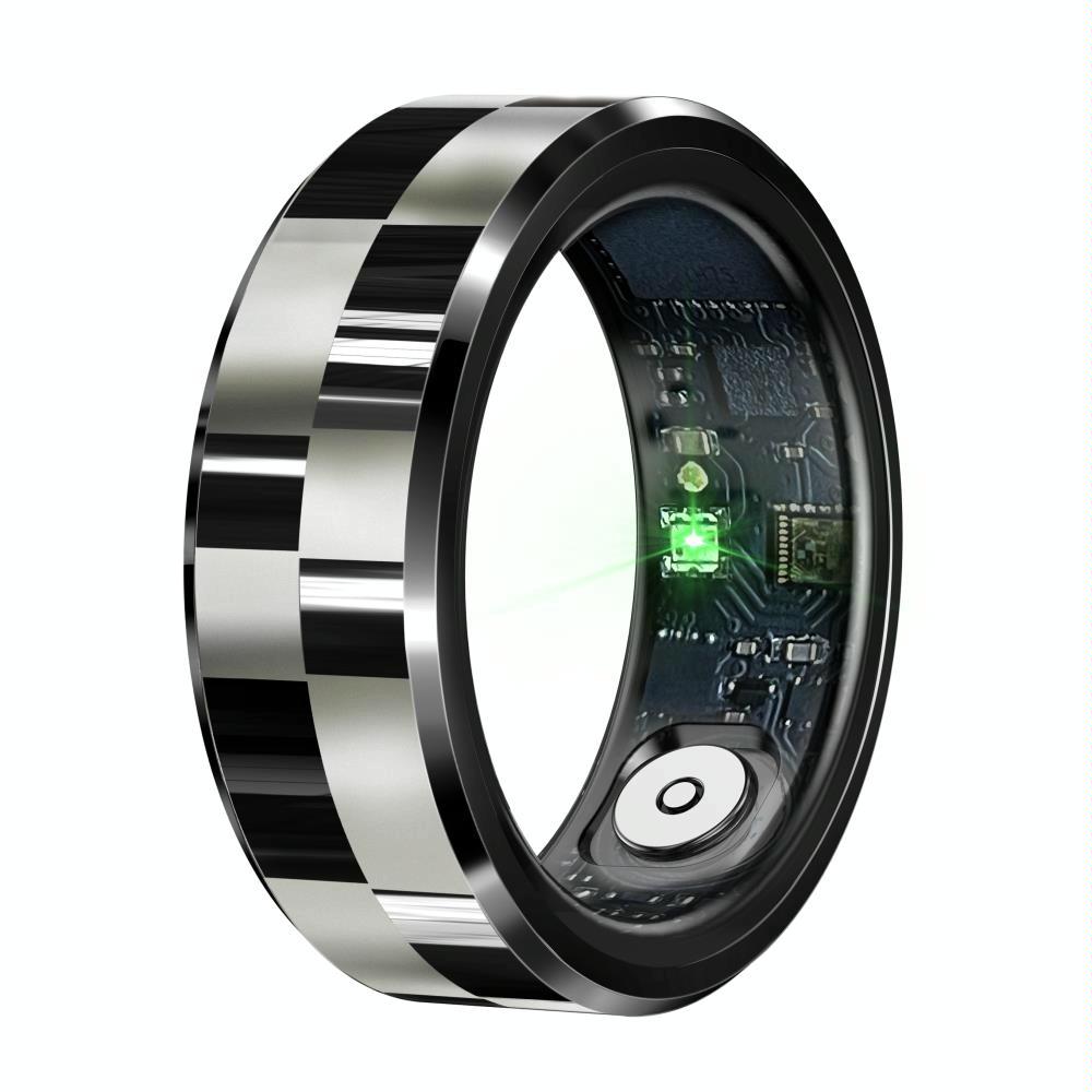 Smart Ring With Health Monitoring Gesture Control And Somatosensory Games Size 10 Black Activity Trackers