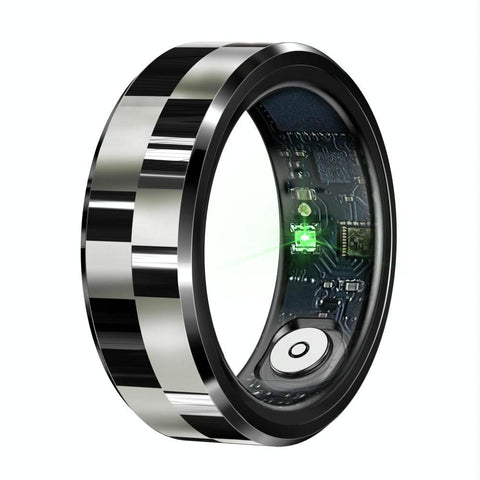 Smart Ring With Health Monitoring Gesture Control And Somatosensory Games Size 10 Black Activity Trackers