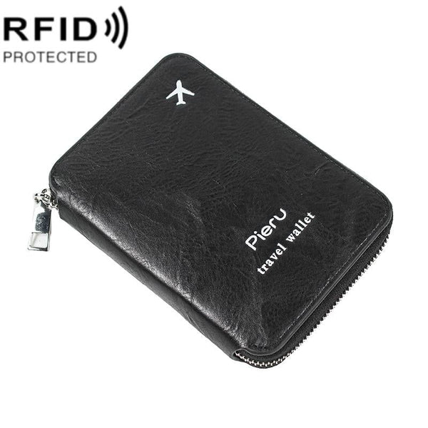 Rfid Blocking Travel Document Pouch Black Id & Document Holders