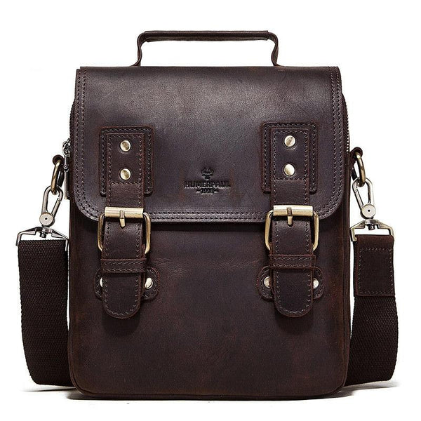 Brown Leather Crossbody Backpack For Men Bags
