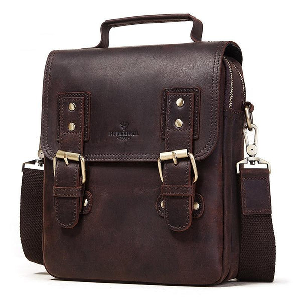 Brown Leather Crossbody Backpack For Men Bags