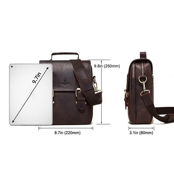 Brown Leather Crossbody Backpack For Men Bags