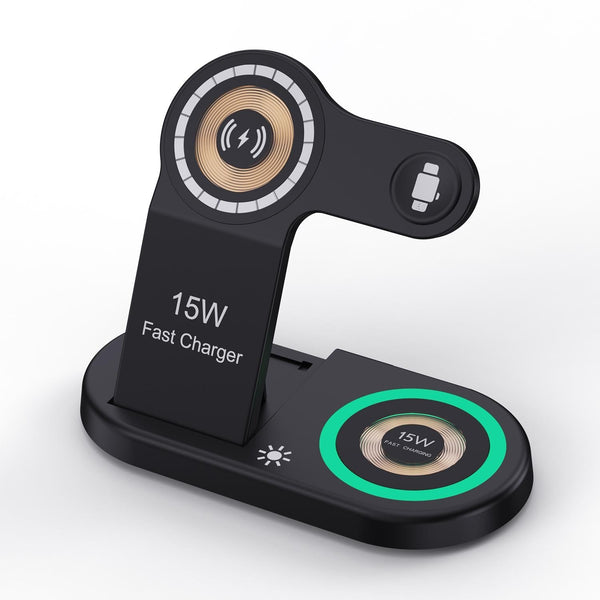 4 In 1 Magnetic Wireless Charger Black Chargers & Cradles