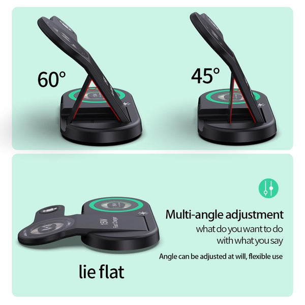 4 In 1 Magnetic Wireless Charger Black Chargers & Cradles