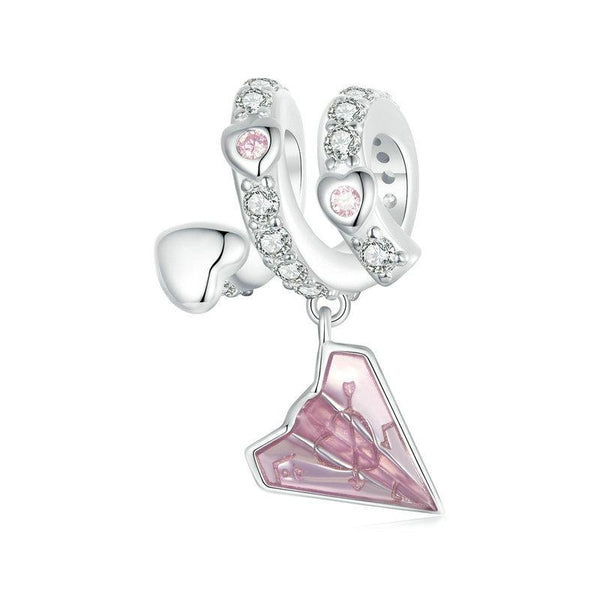 Veile Studios 1 Sets Of 925 Sterling Silver Paper Airplane Love Letter Pendant Necklaces & Pendants