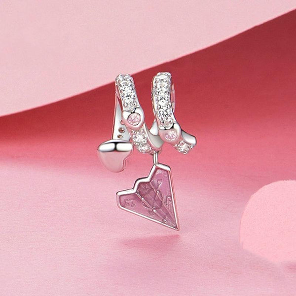 Veile Studios 1 Sets Of 925 Sterling Silver Paper Airplane Love Letter Pendant Necklaces & Pendants