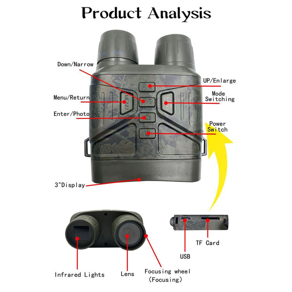 4K Hd Digital Night Vision Binocular For Outdoor Camouflage Binoculars & Monoculars