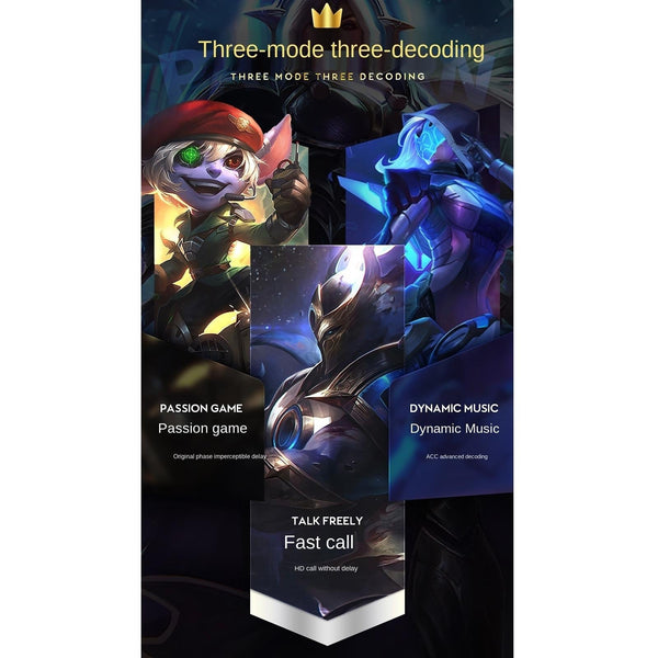 Wireless Gaming Bluetooth Earphones Black Headsets