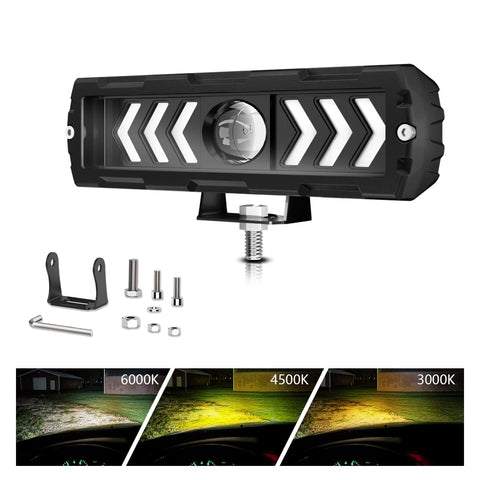 6 Inch Arrow Monocular Spotlight Black Led Car Lights