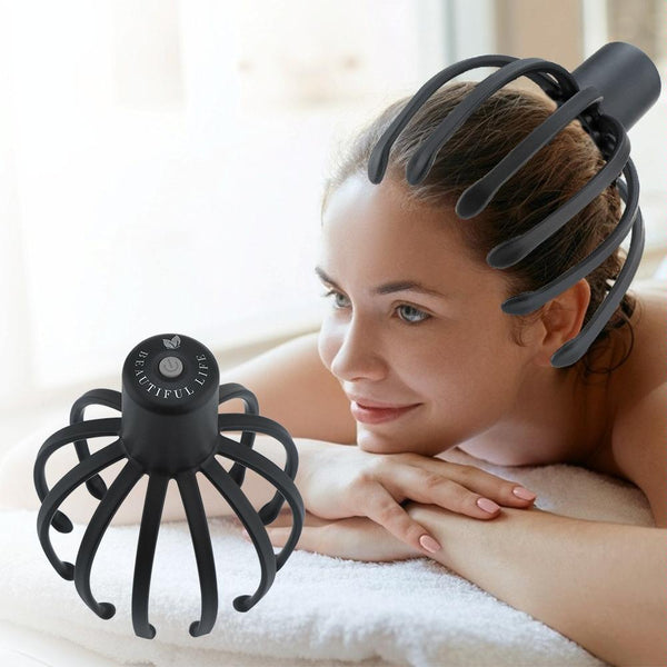 Vibrating Scalp Massager For Stress Relief Black Massagers