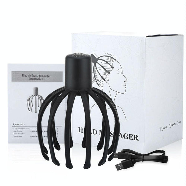 Vibrating Scalp Massager For Stress Relief Black Massagers