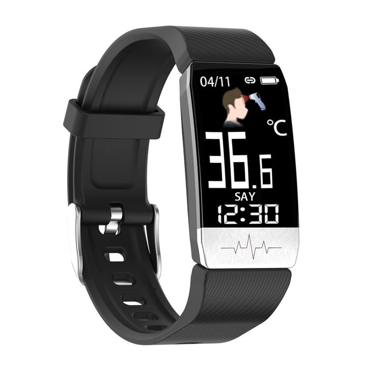 Ip67 Waterproof Smart Bracelet Screen Monitors Blood Oxygen Body Temp Heart Rate Black Smart Watches